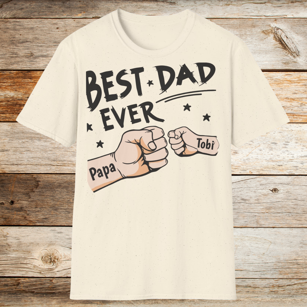 Best Dad Ever | Gepersonaliseerd T-Shirt