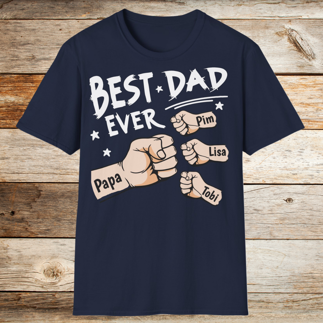 Best Dad Ever | Gepersonaliseerd T-Shirt