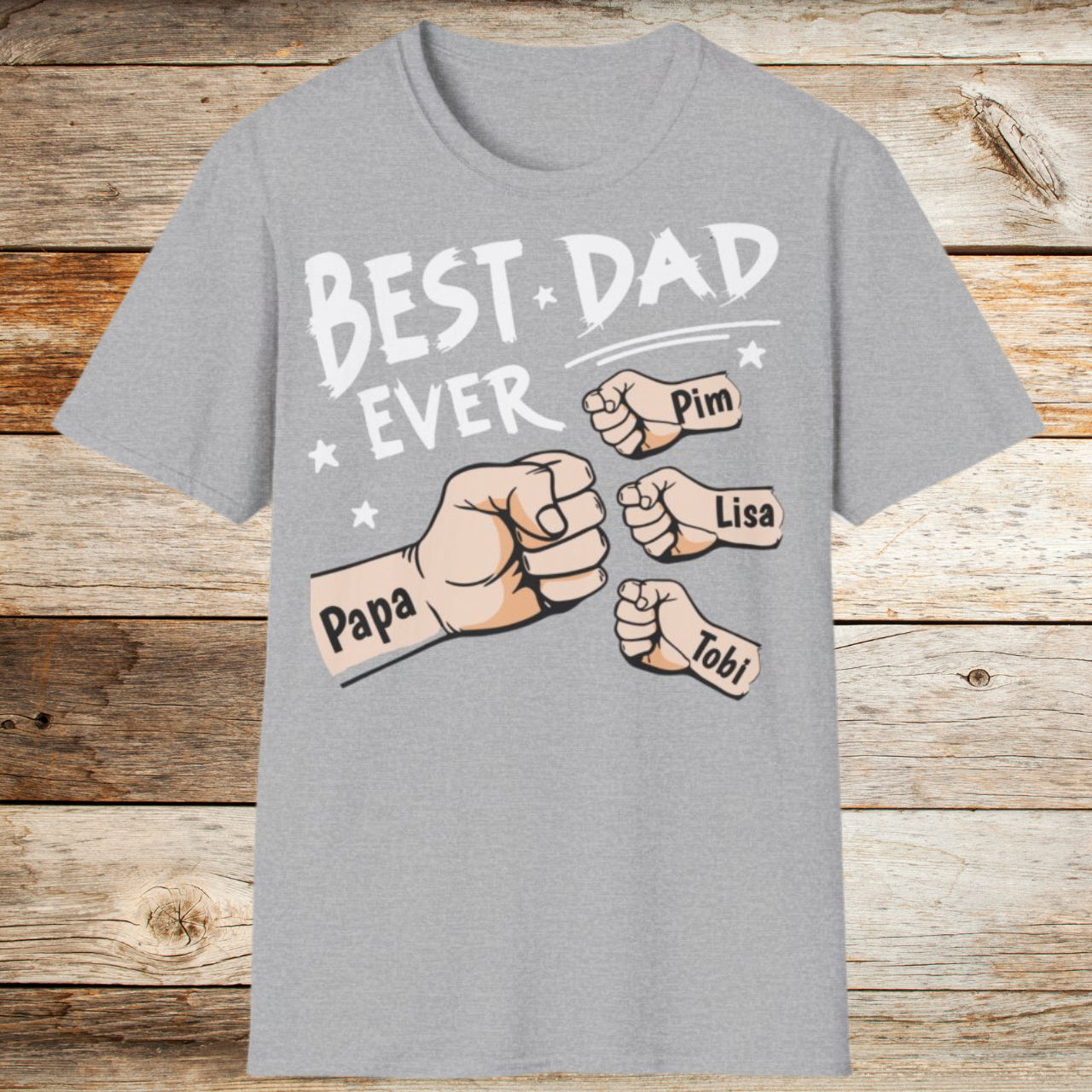 Best Dad Ever | Gepersonaliseerd T-Shirt