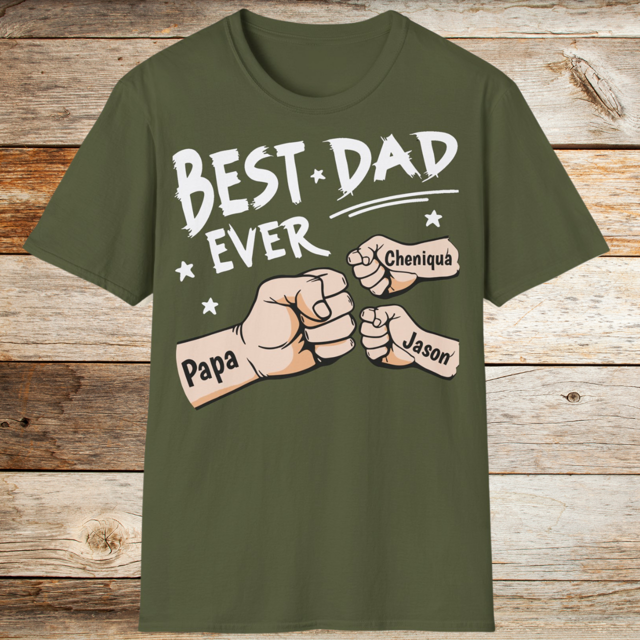 Best Dad Ever | Gepersonaliseerd T-Shirt