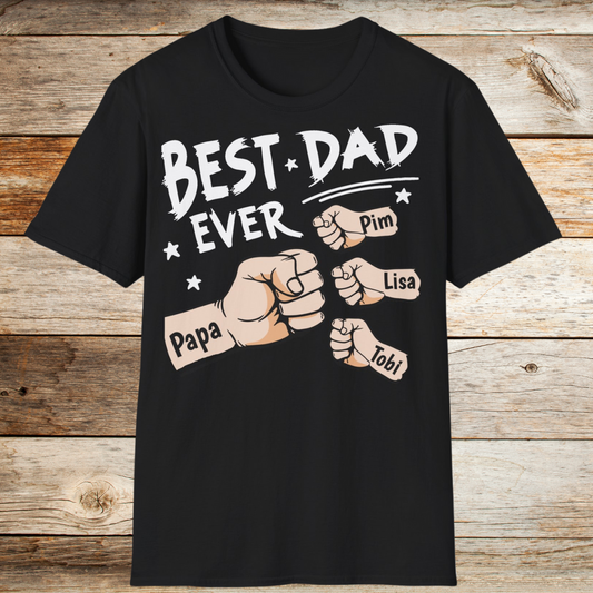 Best Dad Ever | Gepersonaliseerd T-Shirt